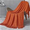 LumiSyne Coperta a Maglia Sfrangiata Tinta Unita Plaid Calda Coperte In Maglia Copriletto a Maglia Coperta Da Tiro Adatto Per Letto o Divano 130x170cm