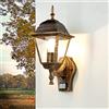 Licht-Erlebnisse Easylight Applique per esterni Tirol a forma di lanterna color rame anticato IP44 con sensore di movimento ideale per il giardino E27