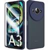 SMYTU Cover per Xiaomi Redmi A3 4G 6,71 Pollici con Vetro Temperato,Custodia Opaca Hard PC Glassata Traslucida Retro Resistente ai Graffi Silicone Antiurto Protettiva Case - Blu