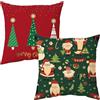 MORAINJAY 2 Pezzi Federe Cuscini Natalizi,45x45cm Copricuscini Natalizi Per Divano e Lino,Federa Natale Decorativo Inverno,Copricuscini Per Divano Salotto e Camera(I)