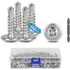 SUPAWAY Set di 300 M4,8 x 19 mm Viti metalliche Acciaio inox 410 viti autofilettanti a croce svasata Viti autofilettanti rapide con 1 punte per trapano per metallo per lamiera, montanti di cartongesso