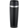 EMSA Travel Mug Coated, Bottiglia Termica Da Viaggio, Coperchio Comfort Screw, Quick Press, Rivestimento A Polvere, A Tenuta Stagna, Mantiene Caldo 6h E Freddo 12h, 360° Drinking, Nero, N2023550