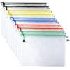 Kuuqa 10 Pezzi A4 Raccoglitore di Plastica con Cerniera Porta Documenti per Ufficio Forniture Scolastiche