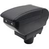 KAERGK Scatola bracciolo per console centrale Astra H con 4 porte USB portabicchieri doppio strato accessori per braccioli nero (4 USB nero con filo nero)