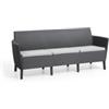 Keter Divano da esterno a 3 posti salemo lounge colore grafite, 187x66,5x76 cm - keter