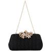 Syrads Borse per le Donne Vacanza Pochette Borse Spiaggia Sera Pochette Spalla Cerimonia Nuziale Cocktail Prom Frizioni,Nero