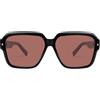 SOJOS Retro Square Polarizzato Grandi Occhiali Da Sole Donna Trendy Quadrato Occhiali Da Sole UV400 Protezione SJ2380, Nero Cornice & Vino Bicchieri Rossi, L