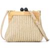 Syrads Borse per Le Donne Spiaggia Sacchetto Di Paglia Borse A Tracolla Per Le Donne Borsa A Tracolla Per Sposa Spalla Borsa A Tracolla,Beige