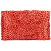 Syrads Borsa da sera in paglia da donna Borsa da spiaggia estiva Borsa a busta intrecciata,Rosso