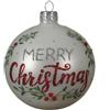 BAUBLE GLASS MATT TEXT MERRY CHRISTMAS WINTER WHIT