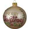 BAUBLE GLASS MATT TEXT MERRY CHRISTMAS GOLD