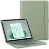 FINTIE Custodia a libro per Microsoft Surface Laptop 5/4/3/2 da 13,5 pollici (modello: 1951/1868/1958/1950/1867/1769), custodia protettiva a libro in pelle PU di alta qualità con grande tasca, salvia