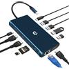 BIGBIG WON Hub USB C 12 in 1, USB C Docking Station Triple Display 4K DP/2 HDMI, MacBook Pro/Air USB C Adapter (5 Gbps USB A/C 3.0,1 g Ethernet, PD 100 W, 3,5 mm MIC, SD/TF) per Dell, HP, Lenovo