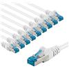goobay 66052 Cavo di rete CAT 6A in set/cavo patch schermato S/FTP/CU Ethernet, PiMF, LSZH/Cat 6a con 10 Gbit/Bianco/10 x 1 m