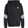 ADIDAS FELPA CON CAPPUCCIO FULL ZIP FT ICONS 3 STRIPES BAMBINO