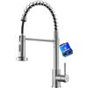 Ibergrif Rubinetto Cucina con Doccetta Estraibile a 2 Modalità di Spruzzo, Miscelatore Inox Girevole 360°, Alta Pressione, Risparmio Energetico, Design a Molla, Facile da Installare, M22143A