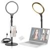 NEEWER Basics 7" Ring Luce Video da Tavolo, 10W Key Light a Schermo Intero Dimmerabile con Supporto/Portatelefono/Panno Pulizia per iPhone Computer Laptop Vlog Foto Sreaming Live Videoconferenza, R06