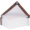 VOGANLL Telone impermeabile in PVC trasparente con occhielli, 2 x 2 m, resistente ai raggi UV e antistrappo, per giardino, balcone, cantiere e recinto per animali domestici, resistente alle intemperie, con