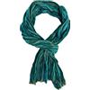 Rotfuchs Sciarpa in cotone, da uomo, estiva, effetto stropicciato, motivo a righe, colore: petrolio, multicolore, 170 x 20 cm (L x B) (175 x 45 cm)