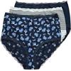 Ulla Popken Maxislips, 3er-Pack, Spitzenkanten Mutande, Blu Notte, 46-48 Donna
