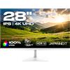 JAPANNEXT JN-IPS280UHD60F-PW Monitor PC 71,1 cm (28") 3840 x 2160 Pixel 4K Ultra HD LCD Bianco [JN-IPS280UHD60F-P-W]