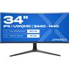 JAPANNEXT JN-IPS340UWQHD60C-C65W-HS Monitor PC 86,4 cm (34") 3440 x 1440 Pixel UltraWide Quad HD LCD Nero, Argento [JN-IPS340UWQHD60C-C65W-HS]
