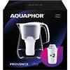 AQUAPHOR Filtro acqua Provence bianco con 2 filtri A5 con caraffa in magnesio per 4,2 l, grande fiIter dell'acqua in effetto vetro, riduce il calcare e il cloro, filtro dell'acqua da tavolo, elegante