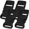 XIAOJING0 4 Pezzi Fibbia Zaino 15mm, Fibbia a Scatto Doppie Regolabile, Ricambi Chiusura Zaini, Zaino Fibbia di Ricambio per Zaino, Cucito, Borsoni, Accessori, No Cucito (Nero)
