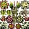 miltonson Piante grasse artificiali assortite, confezione da 16, piante grasse senza vaso, realistiche, piante grasse testurizzate, piante finte per decorazione, cactus in finta aloe