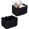 Aarcyye Cestini Portaoggetti, 2 Pezzi Cestini Portaoggetti in Corda di Cotone Intrecciato, 19x15x12cm Cestino Portaoggetti da Bagno, per Camera da letto, Soggiorno(Nero)