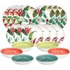 Tognana Madison Tropicalia Servizio Piatti Decorato In Porcellana Set 18 Pz