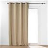 Douceur d'Intérieur Wooly Tenda con Occhielli, 140 x 240, Beige, Tessuto Bouclè Tinta Unita