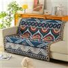 LumiSyne Coperte Double-Face Plaid In Cotone Intrecciato Con Nappina Giungla Stile Bohemien Arazzo Scialle Decorativo Coperta Da Tiro Per Letto Divano Coperta Campeggio Tovaglia Tappeto 160x130cm