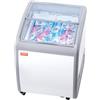 VEVOR Vetrina per Gelato Commerciale 665 x 705 x 875 mm Congelatore Mobile 154 L Vetrina per Gelateria con Piano Vetro, 2 Cestelli Metallici, 2 Porte Scorrevoli in Vetro, Ruote di Bloccaggio, Bianco