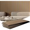 VEVOR Pannelli Acustici a Doghe in Legno 1200 x 600 mm Pannelli da Parete in Legno, Accenti MDF per Decorazione Pareti Interne, Pannelli da Parete in Finto Legno, Riduzione del Rumore, Rovere Chiaro