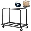 VEVOR Carrello per Cartongesso, Carico 816 kg, Carrello per Pannelli in Acciaio con Ruote Girevoli da 12,5 mm, con cinghia di ancoraggio e 2 Corrimano Laterali per Fabbrica, Garage, Nero