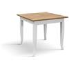 KONTE.DESIGN Tavolo RIMINI in legno finitura rovere rustico e struttura in legno bianco 80x80 cm