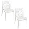 Sedia Gruvyer Bianca in plastica resistente - 2 Sedie