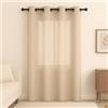 Tenda semi coprente con occhielli in metallo - beige