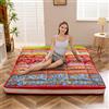 MAXYOYO, Materasso stile Futon, materasso per pavimento stile giapponese, motivo con fiori vintage, letto per ospiti arrotolabile, letto da campeggio portatile, Tatami (Bohemian C, 90 x 190 cm)