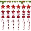 HTTDSLF 18 Pezzi Decorazioni Albero di Natale, Decorazioni Natale Candy Cane, Bastoncini di Zucchero Natalizi, Ornamenti Natalizi da Appendere Abbellimenti, Rosso e Bianco