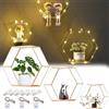Mocoli Tre Set Mensola a Parete Esagonale Mensola Hanging Shelf con Tre Strisce Luminose da 1 Metro Mensole Organizzatore di Stoccaggio Della Parete per Decorazione Della Parete in Corridoio (Oro)