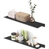xutong Senza foratura, scaffale da parete per soggiorno, metallo, scaffali da parete, nero, set di 2, bagno, cucina, decorazione per salotto