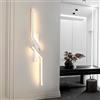 DELIPOP Applique da Parete Interno LED, 24W Creativo Bianco Lampada da Parete Moderno, Bianca Calda 3000K Lampada a Muro in Alluminio per Camera da Letto Soggiorno Corridoio Ufficio Scala