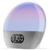 WiiM Wake-up Light, Alexa integrata, scelte sonore illimitate, sveglia all-in-one all'alba, macchina del suono, routine del sonno e altro ancora (Argento lucido)