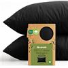 Dreamzie - 100% Cotone Biologico - Federe Cuscino Letto 30x50 cm Cotone Biologico - Set da 2 - Nero - Federe Cuscino Letto 30x50 con Zip - Oeko-Tex