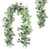 JOOTUEPO 1 Pezzi Ghirlande Artificiali di Eucalipto, 1.8m Vite di Eucalipto Piante Artificiali Sospesa Verde Ghirlande Decorative Ghirlanda Artificiale per Matrimonio Festa Tavolo Arco Decorazione
