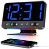 Venchin Sveglia da Comodino: Sveglia LED con Numeri Grandi 5 Suoni Natura 8 Luci Notturne 4 Livelli di Luminosità Controllo Vocale USB Ricaricare Snooze e 12/24 Ore Orologio da Tavolo Digitale a Corrente