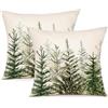 ZWJD Cuscini Natalizi per Divano 2 Pack Federe Cuscini Natalizi Lino Cuscini per Divano per Natale Decorazioni Casa Federe Cuscini Divano 45x45