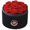 Dekun12 Rose Eternali Rosa Eterna nella Scatola 12 Regali di Rosa Eternizzata Regali per lei Regali Romantici Regali per Amici Regali per la Festa della Mamma Compleanno (Cassetta Nera e Rose Rosse)
